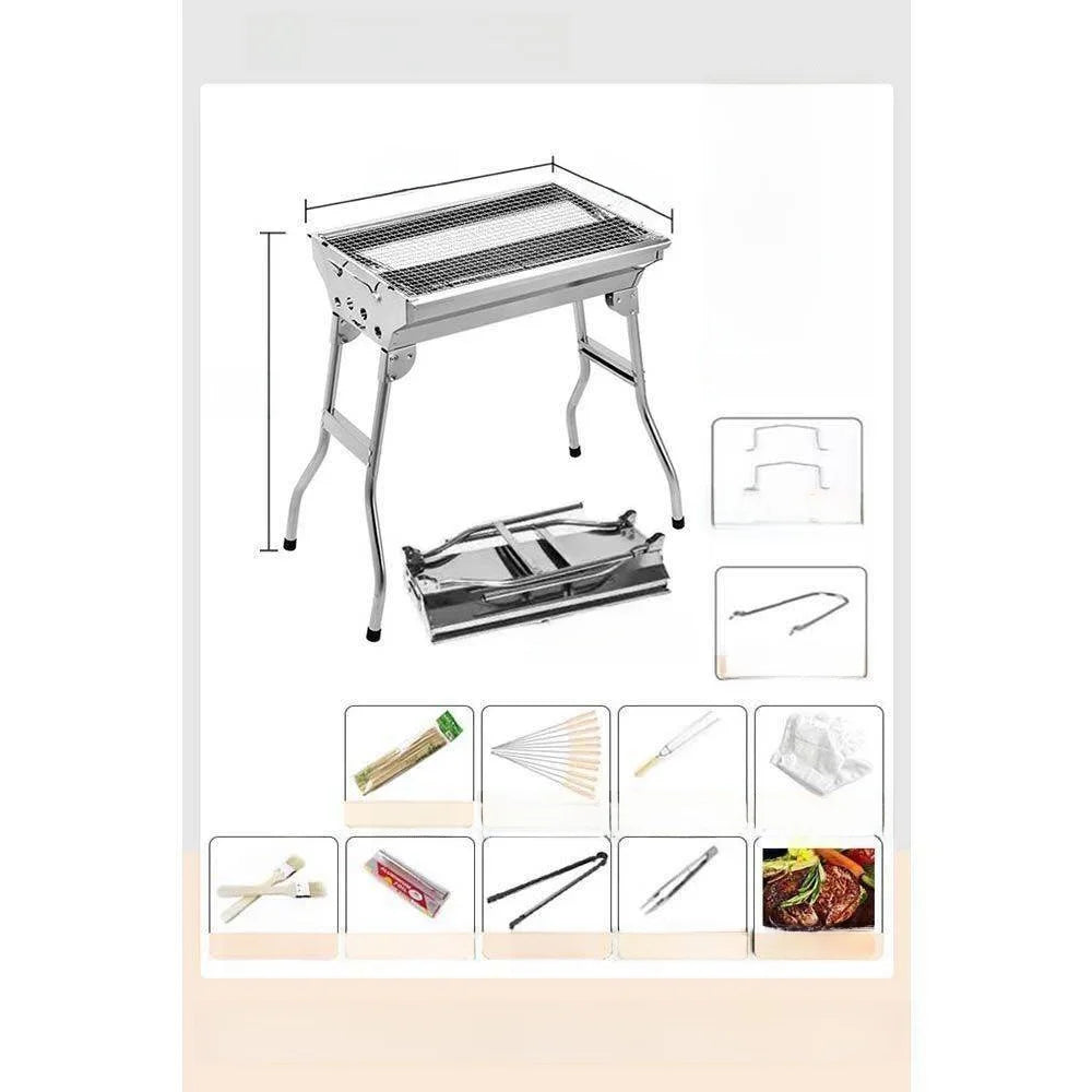 Large Portable Outdoor BBQ Grill Charcoal Grill Cooking Tool for Camping Picnic Garden Home Use Easy to Clean Easy to Carry