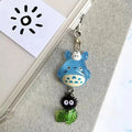 Kawaii Blue Animal Totoro Phone Charm Soot Sprite Keychain Woodland Anime Cat Cosplay Pendant Accessories Handmade Y2K Gift