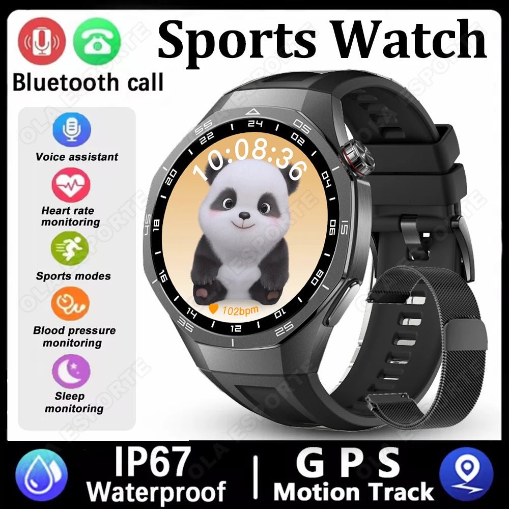 2026 New Watch5 PRO Smart Watch Men AMOLED HD Screen Sports Fitness Waterproof Watch Heart Rate Bluetooth Call Smartwatch HW12