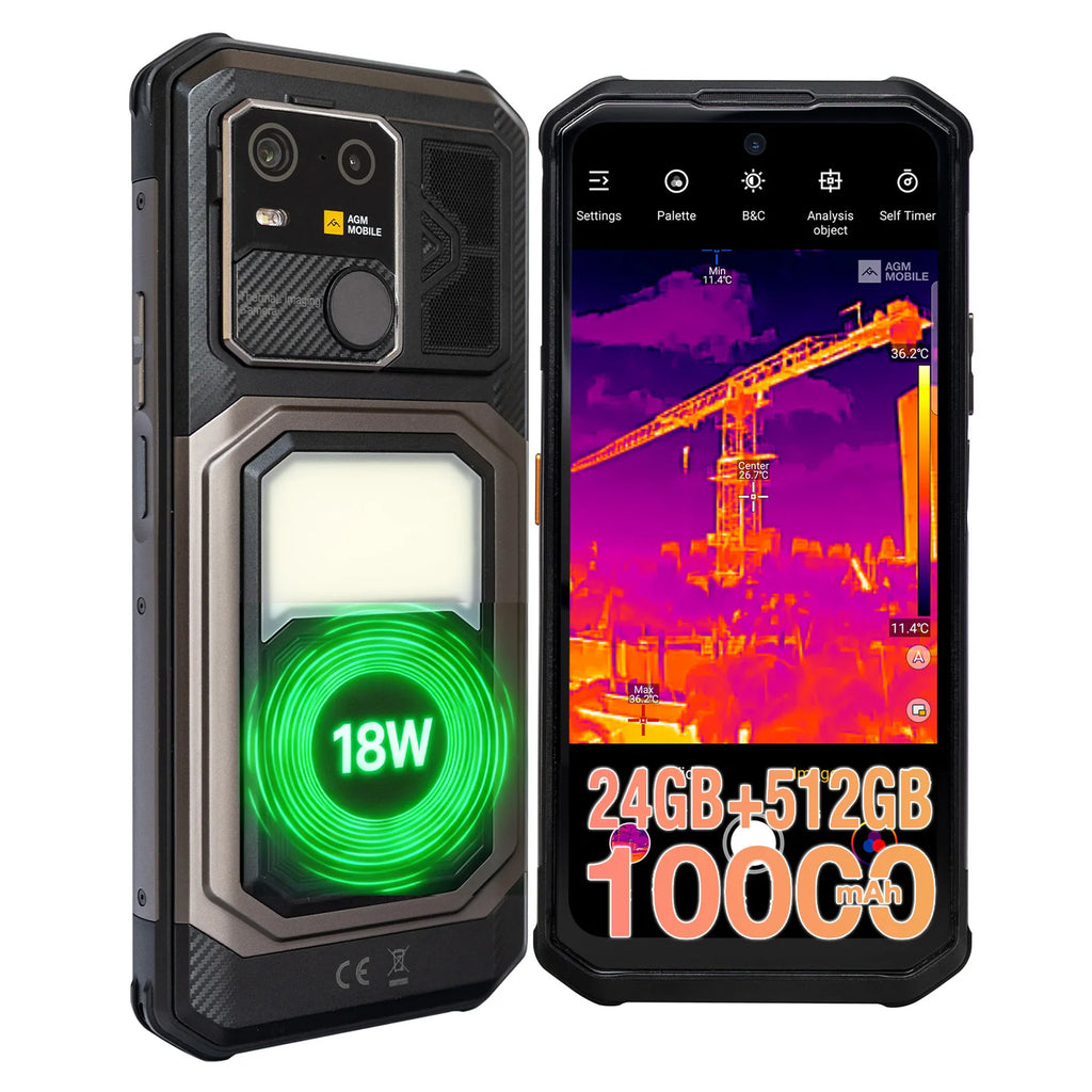 AGM G3 PRO 5G Rugged Phone 512GB ROM +24(12+12)GB RAM Thermal Imaging Camera Smartphone Android15 Fast Charge  Wireless Charging