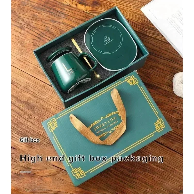 2025 warm and insulated coffee cups ceramic constant-temperature cups 55 degree warm ceramic cup with Jiapin mug gift box sets