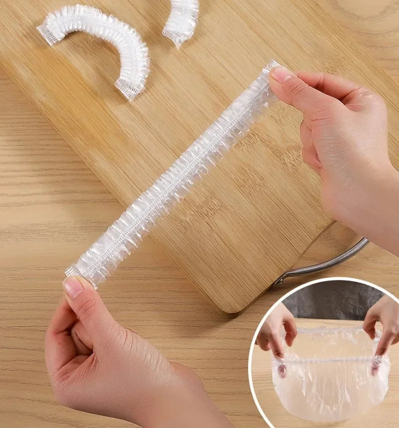 500/10PCS Disposable Food Keeping Film Kitchen Food Storage Covers Bags for Bowls Elastic Plate Plastic Lid Covers Vacuum Bags
