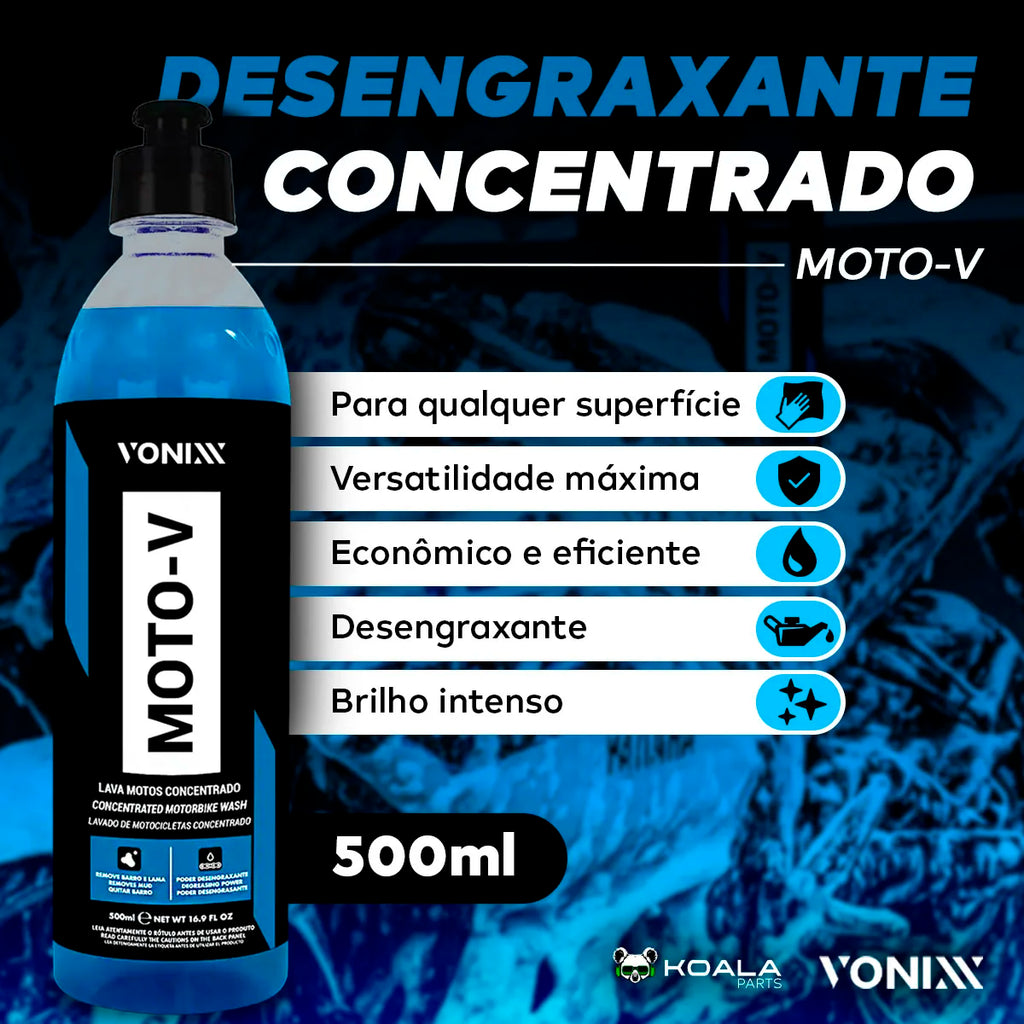 Car Motorcycle Shampoo Degreasing Concentrated Moto-v Heavy Cleaning Grease Mud Oil 500ml Vonixx