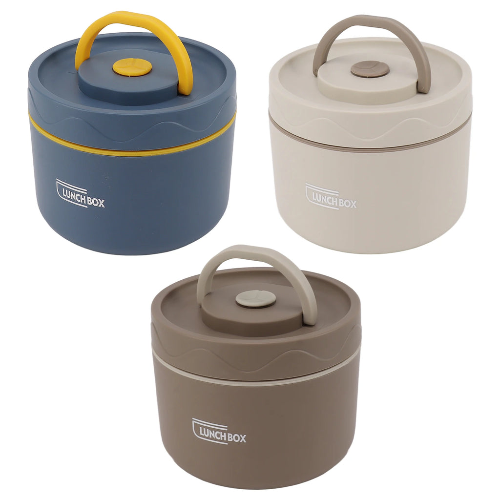 550ml Stainless Steel Insulated Bento Lunch Box Stackable 2 Tier Round Bento Lunch Box Stainless Steel Leakproof Food Container