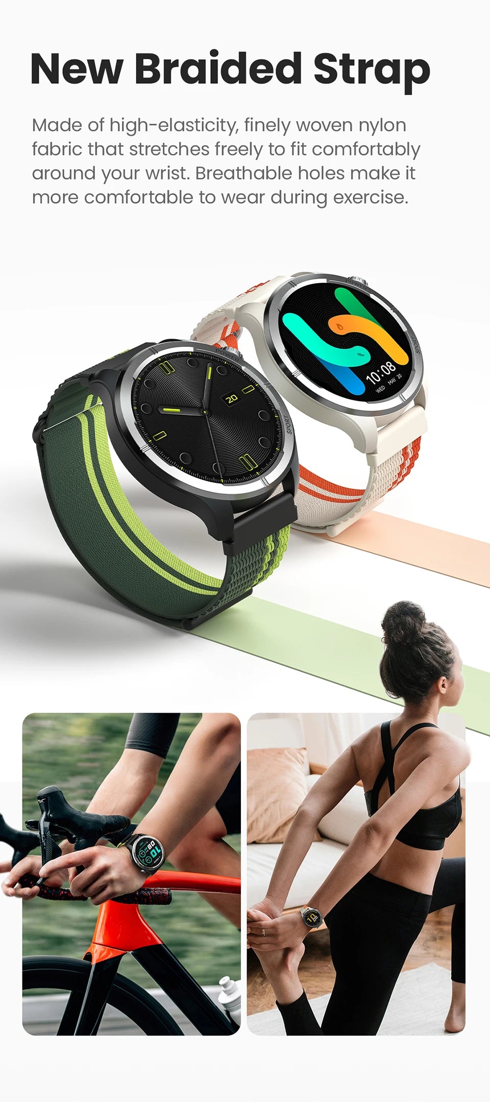 HAYLOU Solar Neo Smartwatchs 1.53'' HD Display 24H Health Monitoring Bluetooth Call Smart Watch Men Women Smart Sport Watchs