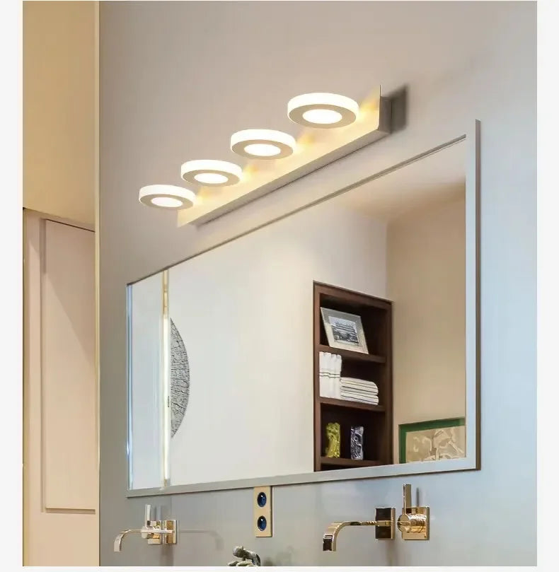 Minimalist Mirror Headlight Acrylic 360 ° Rotating Lamp Head Wall Lamp Modern Corridor Bathroom Makeup Bedside Bedroom Lighting