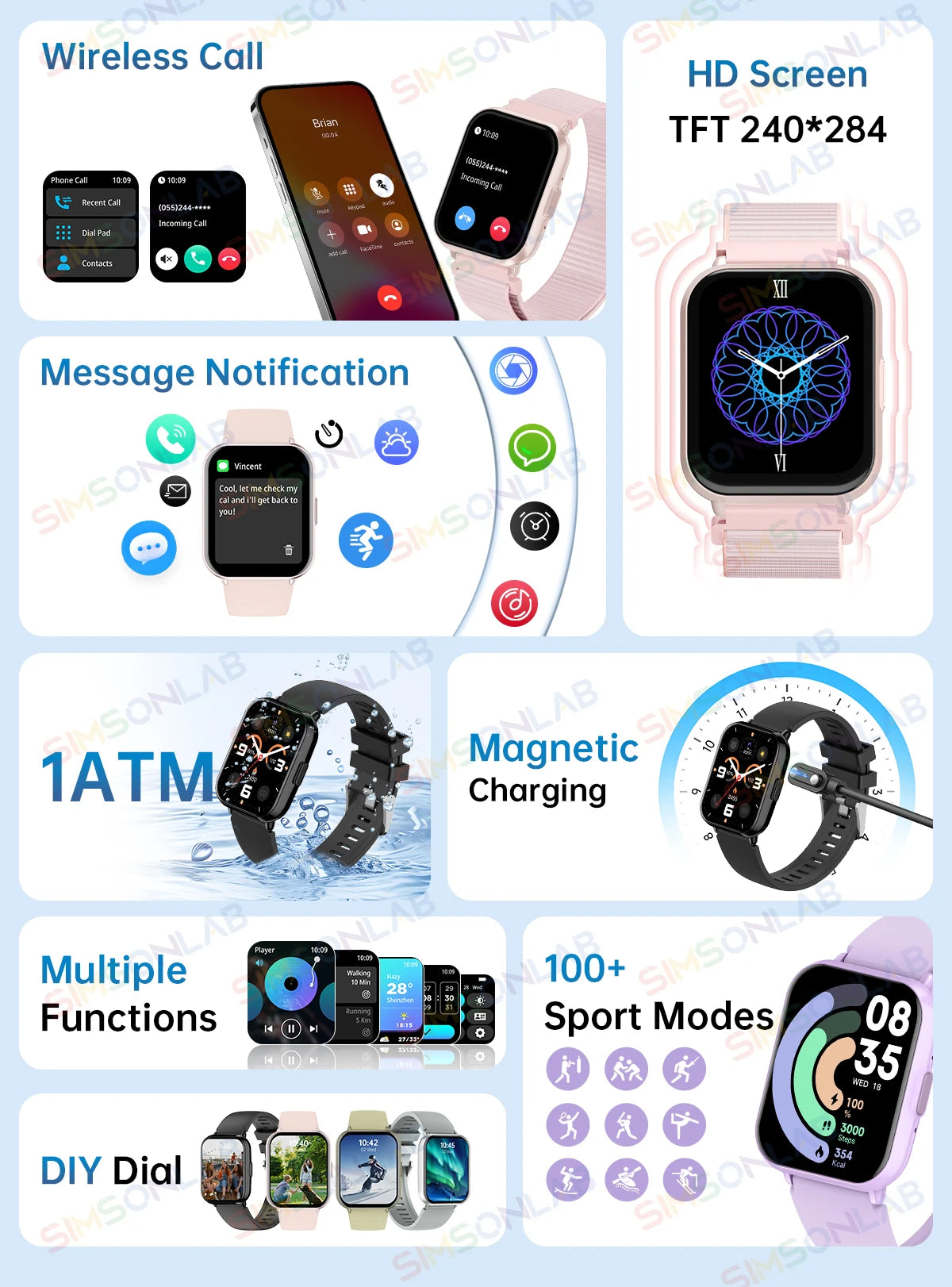Global Edition Watch 5 Lite Men Women Display 100+ Sports Mode 1.83 Full Touch Bluetooth Call Waterproof Smart Watch Gifts