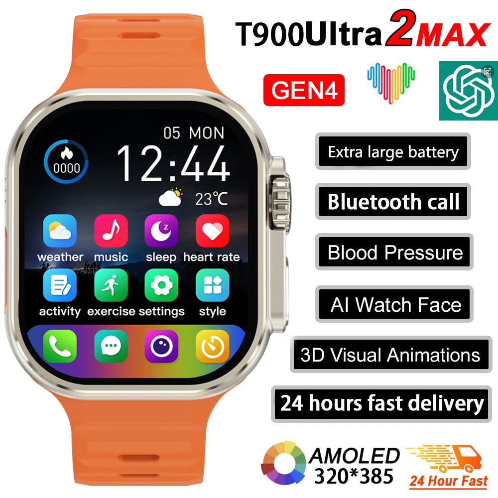 New T900 Ultra 2 Smart Watch Men 49mm Series 8 2.3 "AMOLED Screen NFC Compass Waterproof IWO Ultra 8 Smartwatch For Android IOS