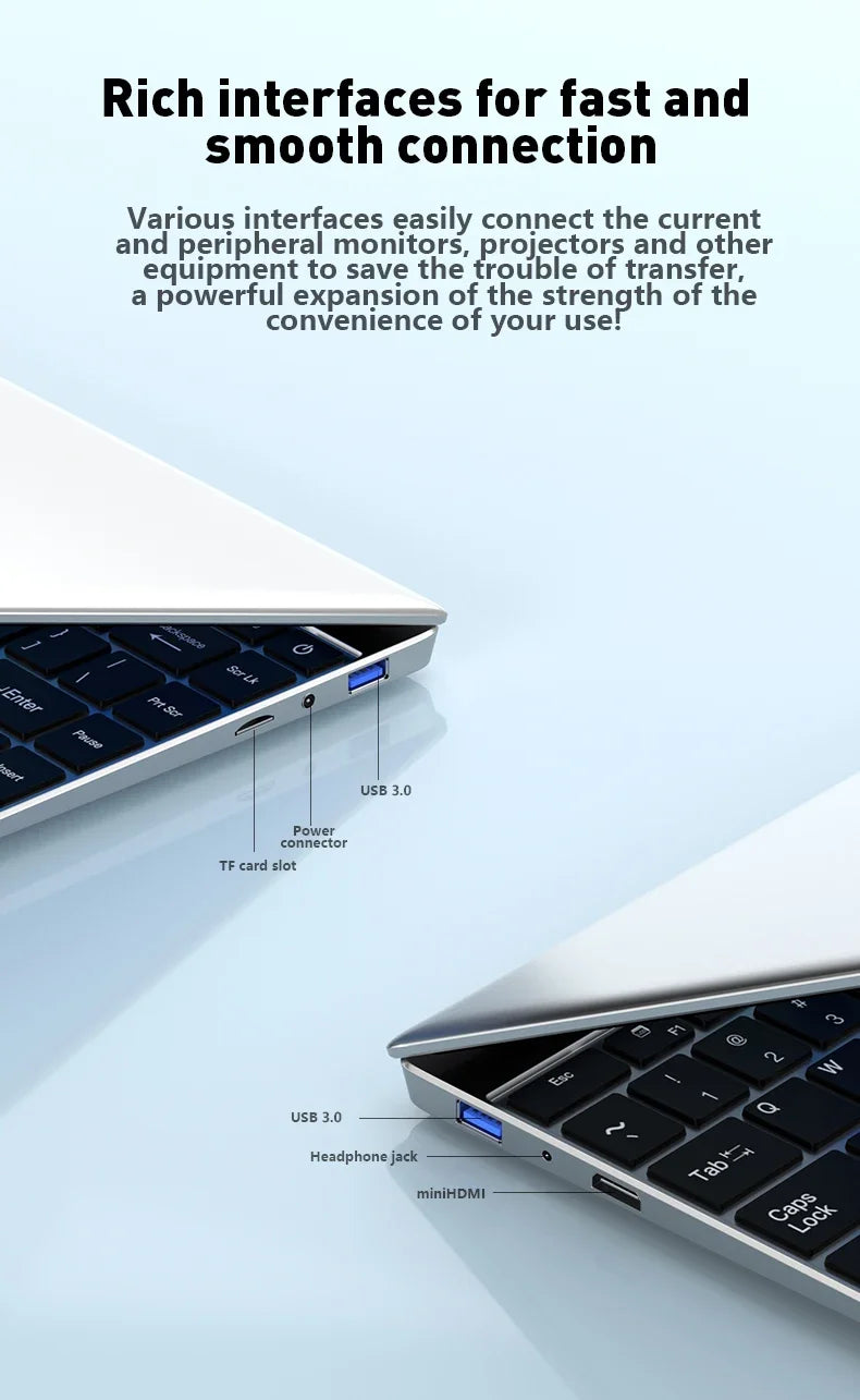 Firm 15.6" Intel N95 Portable Laptop Windows11 Notebook 32GB DDR4 2TB SSD Pc Gamer Office Computer