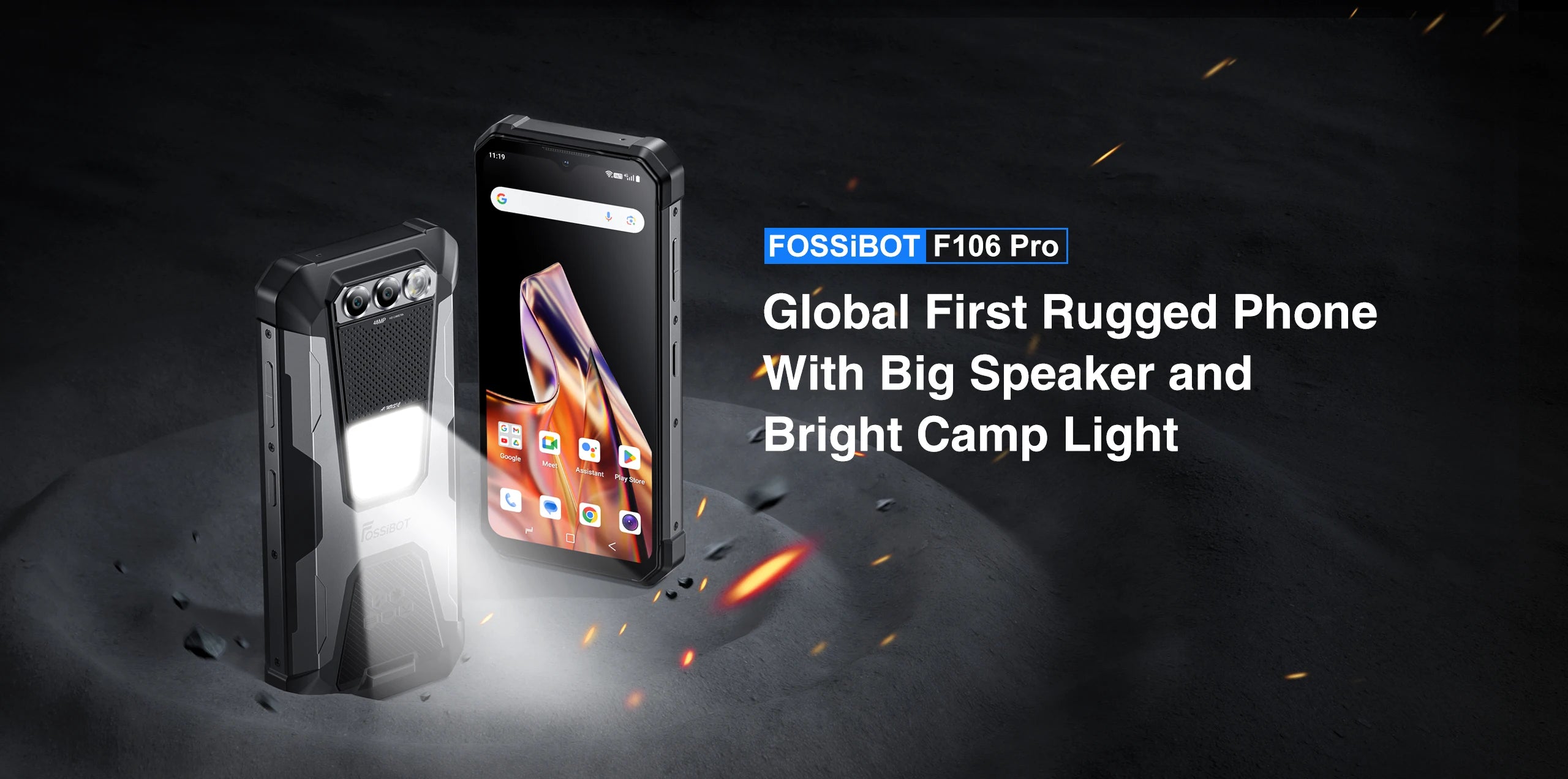 FOSSIBOT F106 PRO MTK G85 4G Android 14 15GB(8+7GB Extended) 256GB ROM Rugged Smartphone 12000mAh Battery 48MP Camera NFC
