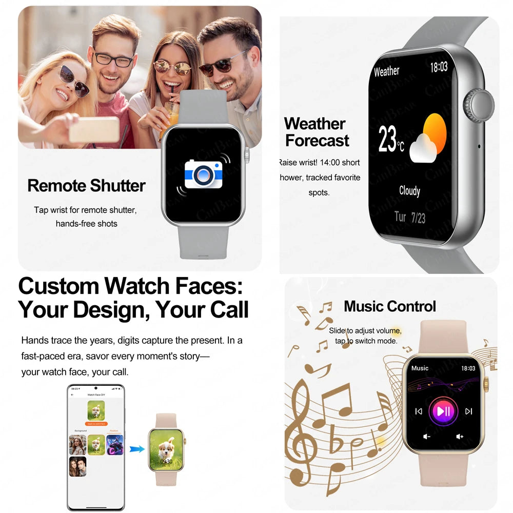 2026 New Popular Smartwatch Full Touch Screen Bluetooth Call Heart Rate IP68 Waterproof Watches Sports Bracelet SmartWatch Women