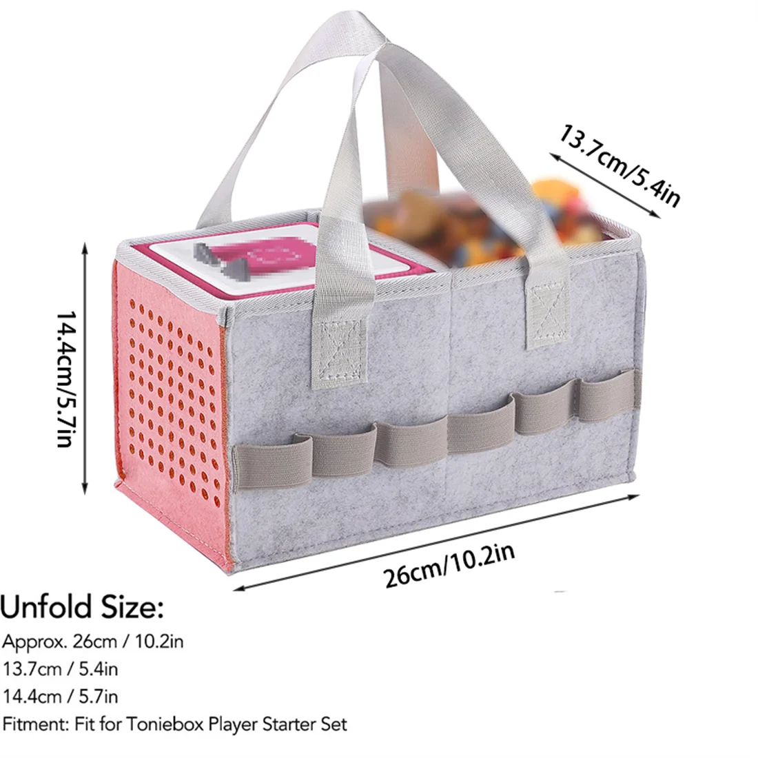 Felt Carrying Case Compatible With Toniebox Starter Set And Tonies Figurine For Travel Home Felt Cloth Musical Toy Folding Bag