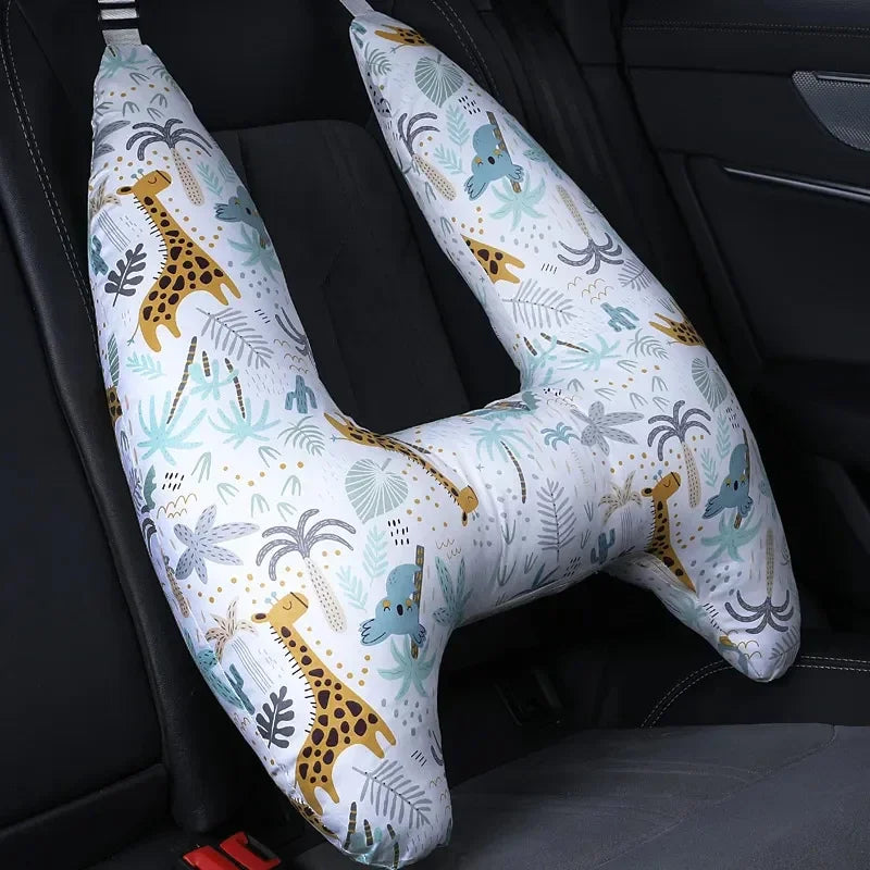 Cute Animal Pattern Kid Neck Head Support, U-Shape Children Travel Pillow Cushion for Car Seat, Safety Neck Pillow for Kids