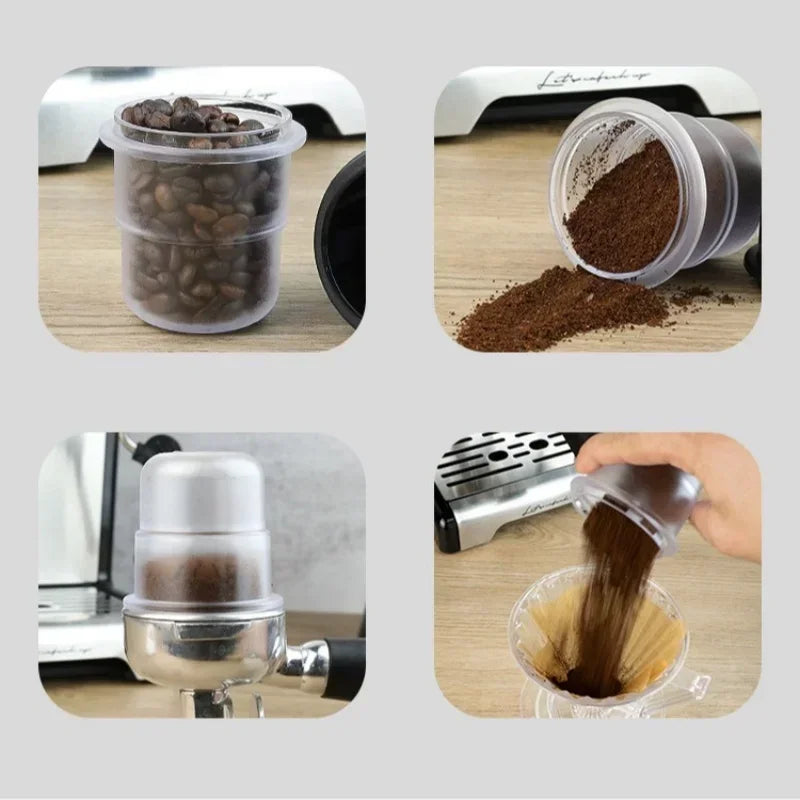 58mm Coffee Portafilter Dosing Cup Black Clear Espresso Sniffing Mug Coffee Dosing Cup Anti-flying powder Coffee Machine tools