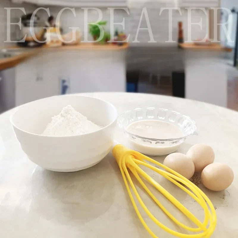 1pcs Multifunctional Rotary Manual Egg Beater Mixer Mini Plastic Kitchen Egg Whisk Bake Tool Egg Agitator Silicone Eco-Friendly