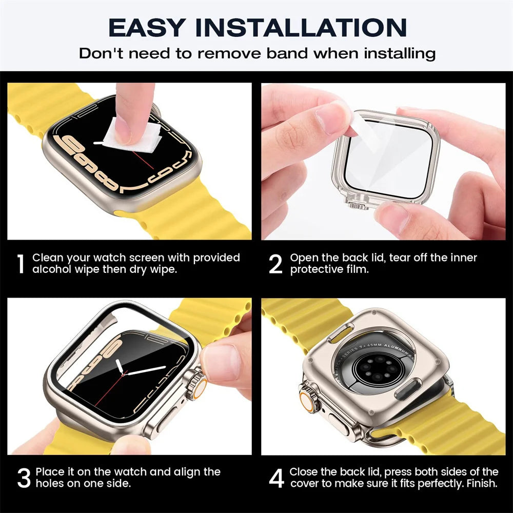 Screen Protector Case for Apple Watch Cover 46mm 42mm 45mm 44mm 41mm 40mm Hard PC Bumper Protector for iwatch 11 10 9 8 7 6 5 SE