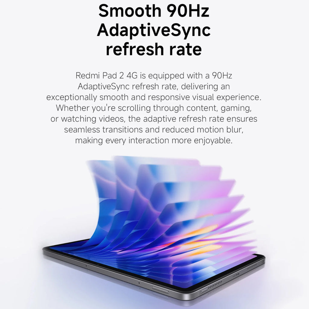 Xiaomi Redmi Pad 2 4G 4+128GB Global Version Tablet MediaTek Helio G100-Ultra 11" 90Hz 2.5K EyeCare Display 9000mAh 18W Charging