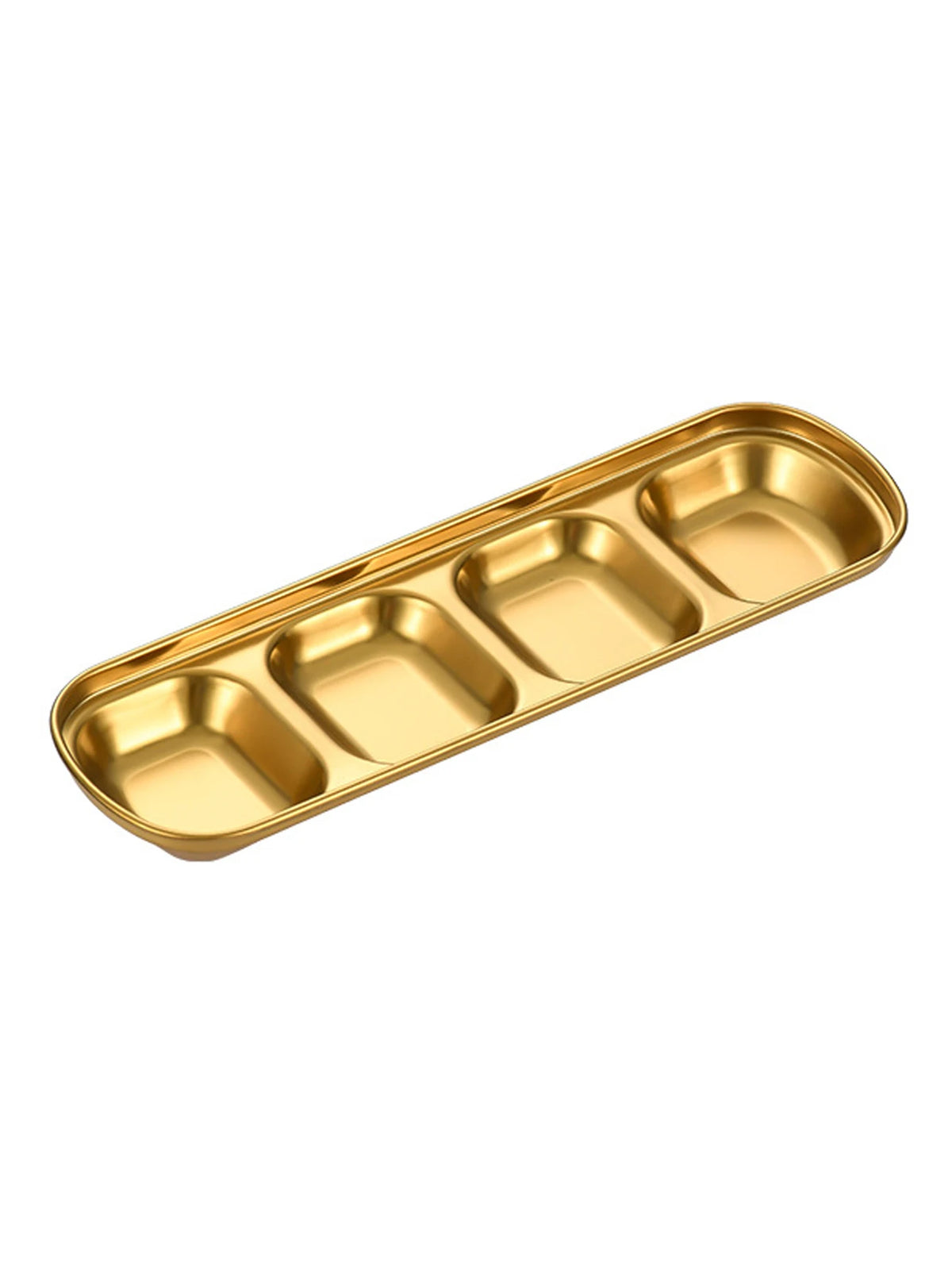 1/4 Pcs Stainless Steel Divided Seasoning Sauce Dip Bowl, 1/2/3/4 Compartment Korean Ketchup Sauce Bowl, Vinegar Soy Spice Condiment Tray for Home Restaurant