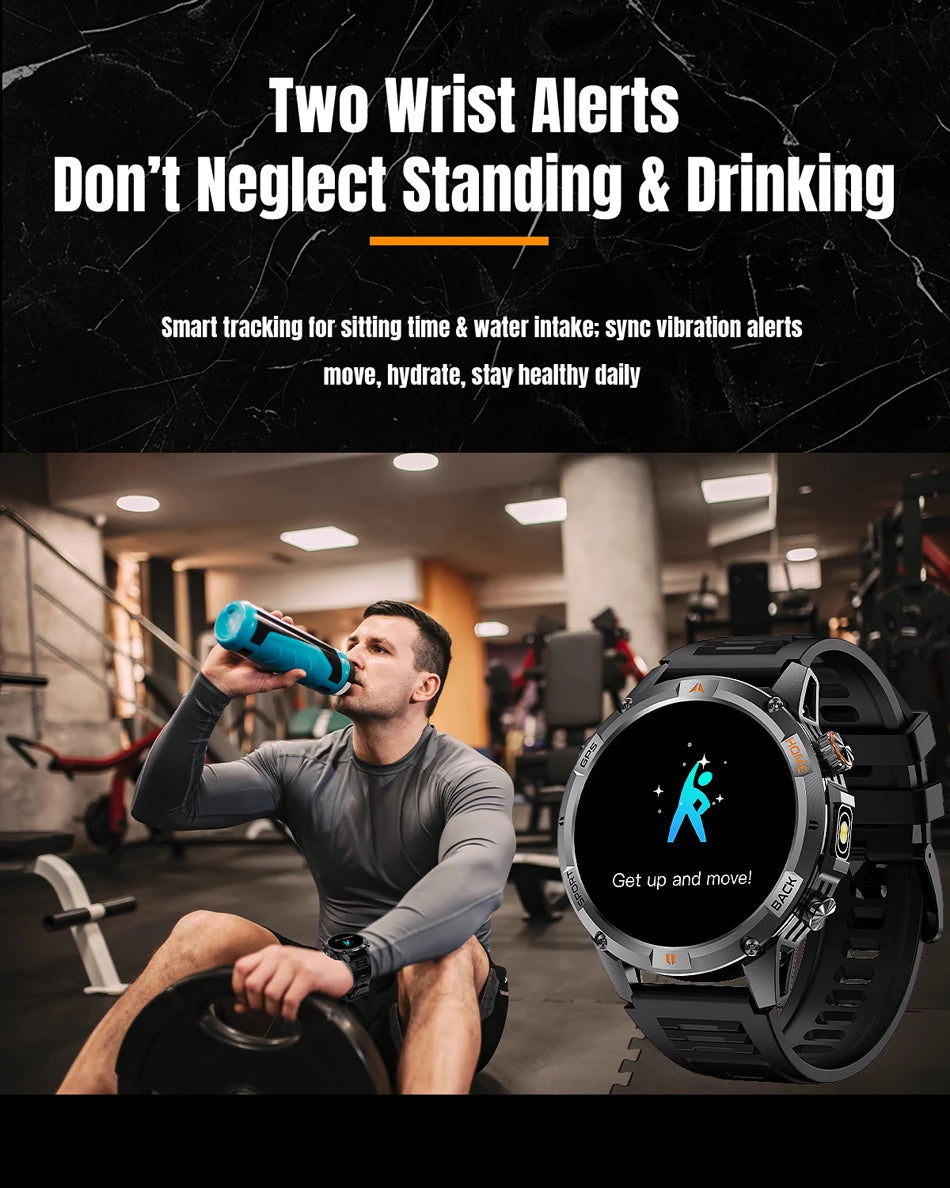 2025 New Professional GPS Sports Smart Watch Outdoor RIDE Run GPS track Swim Watchs Compass 3ATM Sports Bluetooth Call Watch Men