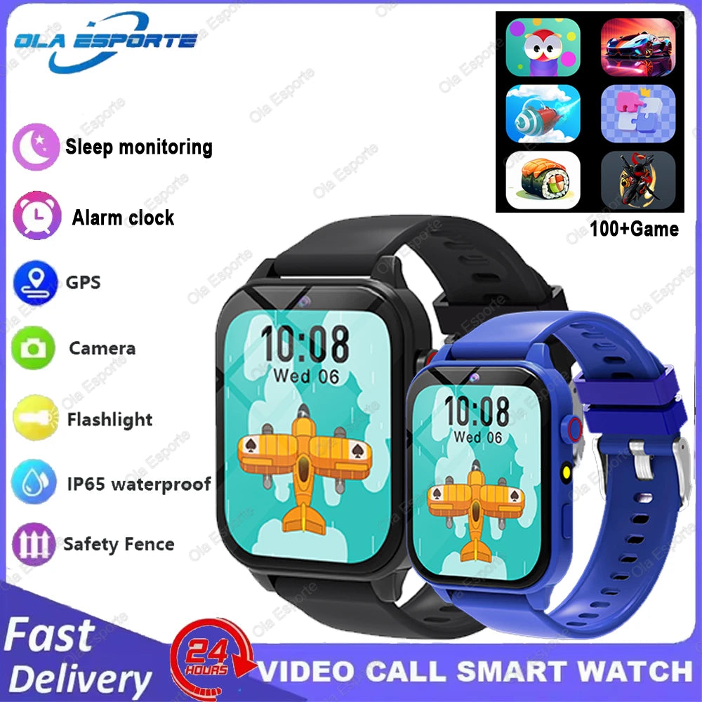 Children Games Smart Watch 2026 New Sleep Monitoring LED Flashlight Alarm Camera Step count Watch Smartwatch For Birthday gift