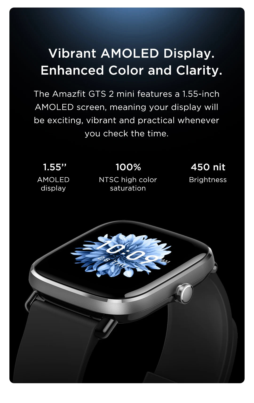 Amazfit GTS 2 mini GPS Smartwatch  For Men Women Gift Display 68+Sports Modes Waterproof Sports Watch Sleep Monitoing