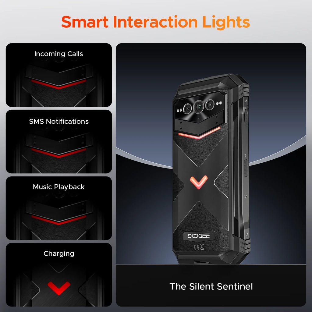 DOOGEE V Max Pro 5G Rugged Phone Dimensity 7050 6.58'' 120Hz 22000mAh Large Battery 12GB+512GB Lighting Effect 5g Smartphone