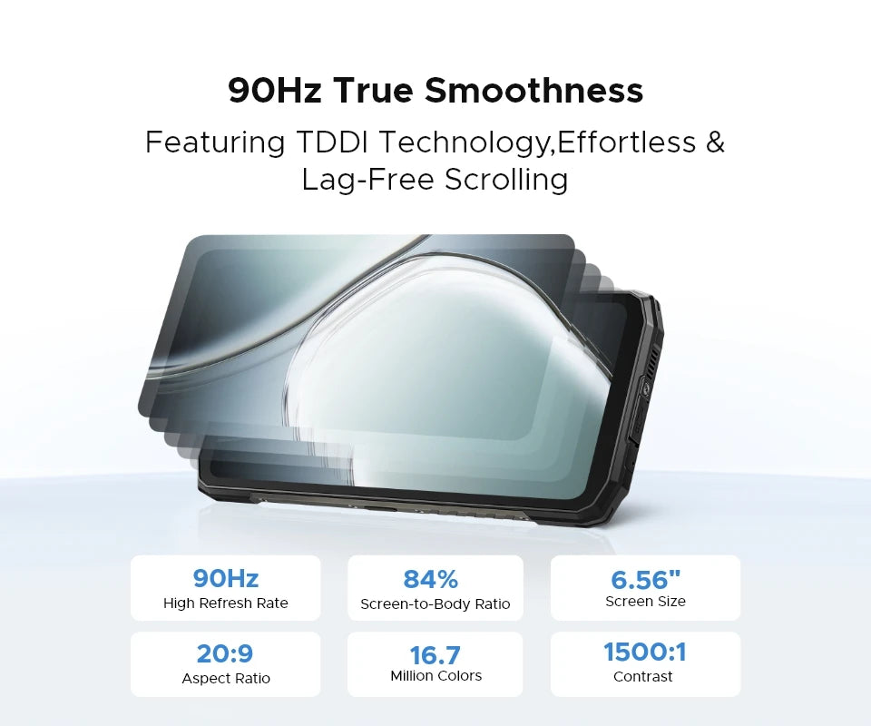 DOOGEE Blade10 Max Rugged Phone 6.56" 90Hz IPS Display 10300mAh Battery Phone 8GB 256GB 1.54" Rear Display 50MP AI Main Camera