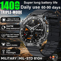 2026 Hot New 1400mAh Extra-Large Battery SmartWatch Men Military Outdoor SOS Flashlight  Waterproof Heart Rate Sports Smartwatch