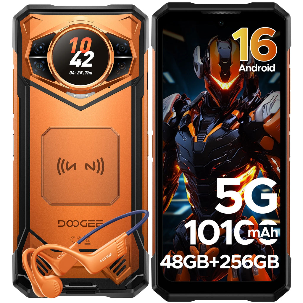 DOOGEE S200 VIP 5G Rugged Phone 1.32" Rear Display 48GB 256GB 6.72" 100MP Camera 10100mAh Battery 33W Android 16 Smartphone