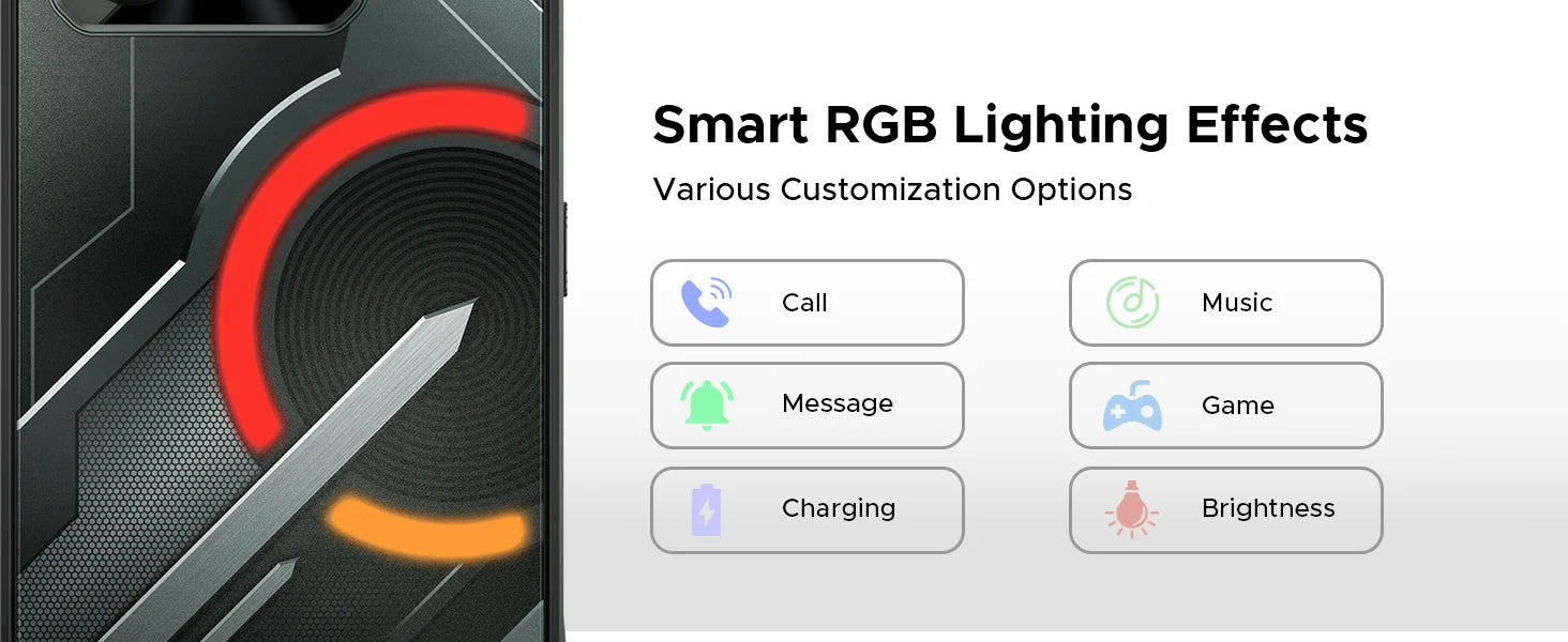 DOOGEE Blade GT Pro 5G Rugged Phone LED light Effect 6.72'' 120Hz 32GB(12+20) 512GB 10.5mm Ultra-thin 100MP AI Camera Smartphone