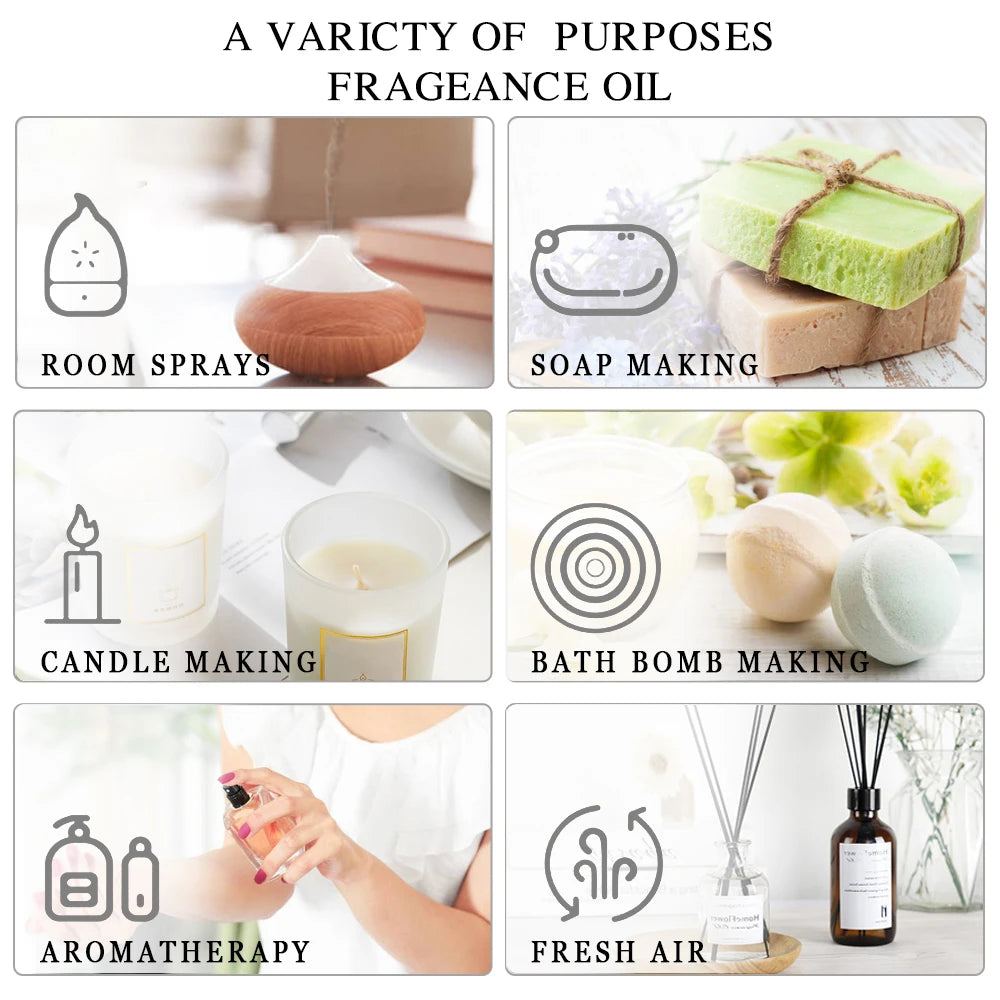 PHATOIL 100ml Pure Essential Oil Rose Lemon Vanilla Lavender Eucalyptus Aromatherapy Essential Oils For Diffuser Candle Making