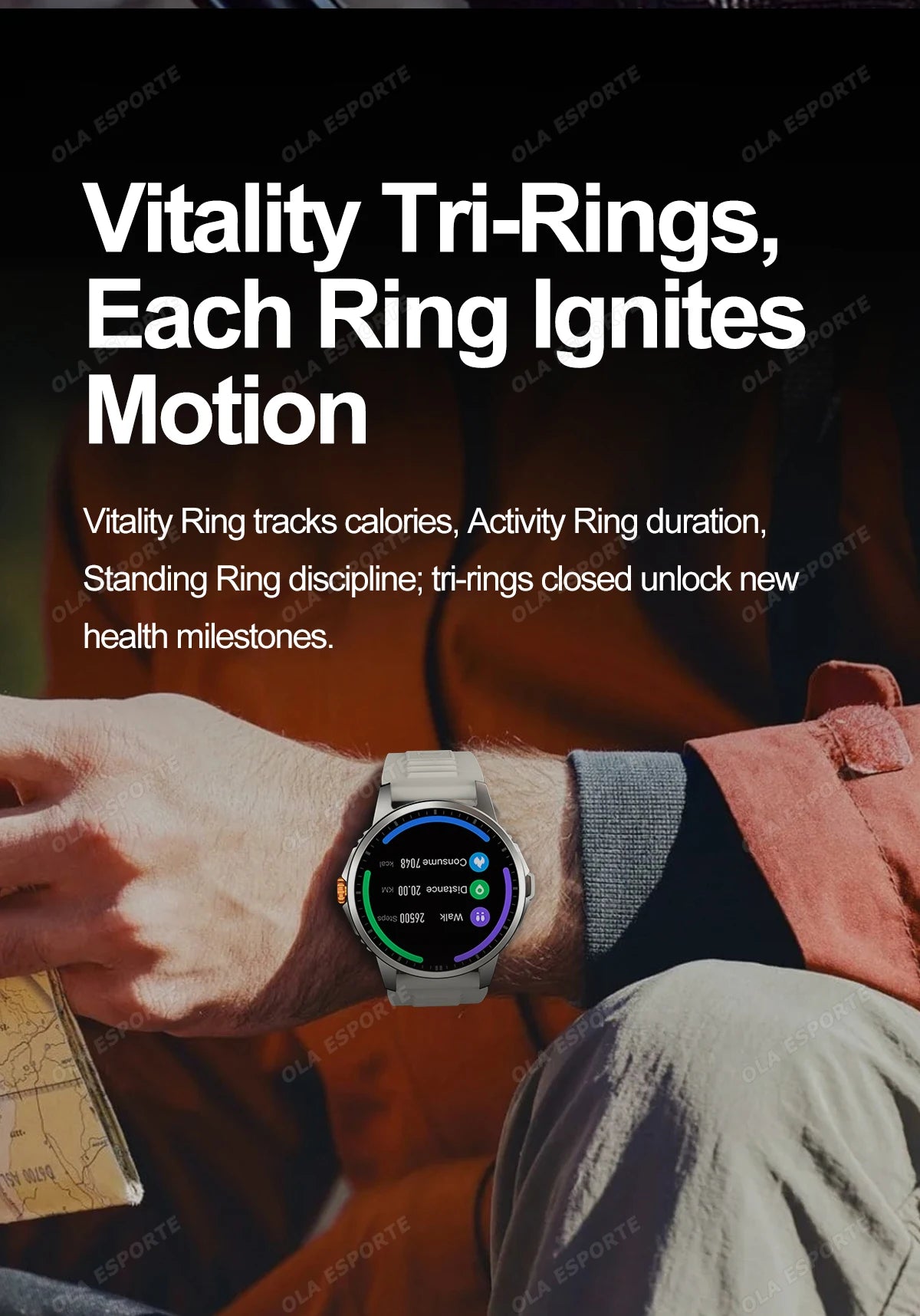 2025 New Men's GPS Sports Smart Watch 1.53'' AMOLED Display LED Flashlight Heart Rate Bluetooth Call 5ATM Waterproof Smartwatch