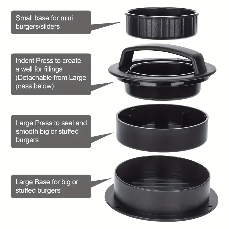 Burger Press Mold & Patty Press Maker -3 in 1 stuffed hamburger patty maker Perfect for Beef,Chicken Patties-Kitchen Press Tool