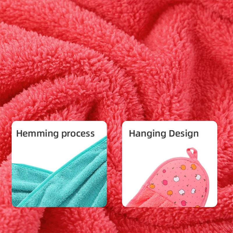 4pcs Small Hand Towels for Kitchen Bathroom Coral Velvet Soft Quick Dry Absorbent Cleaning Cloths Home Sauna Terry Towel