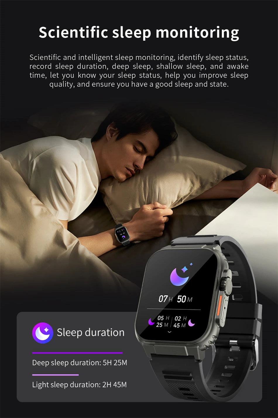 LIGE 600mAh high-Capacity Smart Watch Ultra Watch Men Bluetooth Call TWS Local Music Smartwatch Sport IP68 Waterproof Watches