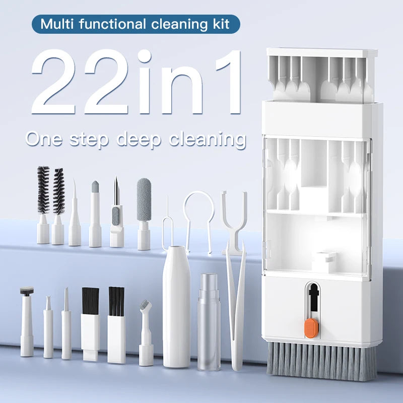 22 in 1 Multi-Function Cleaning Kit for iPhone AirPods iPad Digital Camera PC Keyboard Phone Screen Headphones Tools