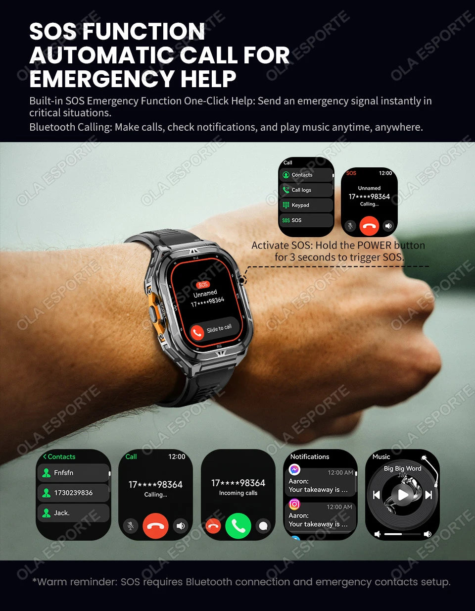 X5 Amoled 5ATM GPS Waterproof SmartWatch Men Built-in Dual-band GNSS Compass Military Sports Tracker Smart Watch Men Women 2025