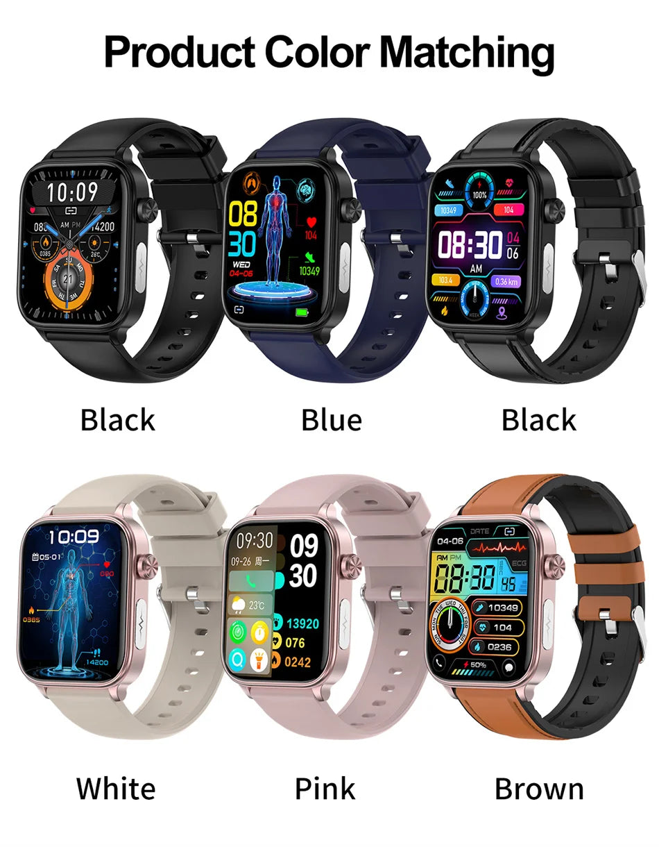 2026 New ECG+PPG Health Smartwatch Men Blood Fat Uric Acid Heart Rate Blood Pressure Bluetooth Call Waterproof Smart Watch Women