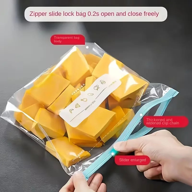 45pcs Sealed Storage Bags, Zip-Lock Food Preservation Bags, Self-Sealing Food Storage Bags, Zip Shut Bags Fresh Food Storage Bag