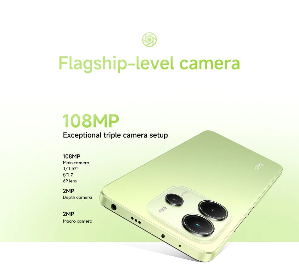 Global Version Redmi Note 14 4G Smartphone 108MP AI Camera 5500mAh Battery 33W MediaTek Helio G99-Ultra 120Hz Xiaomi Cellphone