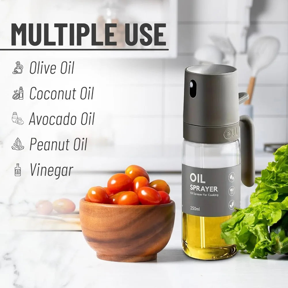 Oil Sprayer Kitchen Tools for Cooking,Borosilicate Glass Oil Sprayer,250ml Oil Spray Bottle for BBQ Kitchen Baking Roasting
