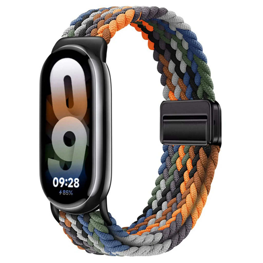Adjustable Nylon Strap for Xiaomi Mi Band 10/9 Magnetic clasp bracelet Accessories for Xiaomi Mi Band 8/mi 9/10 Smart Watch Belt
