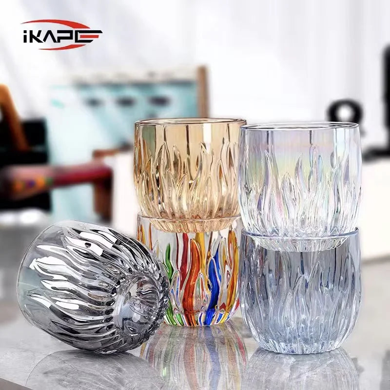 IKAPE Glass Cup,Espresso Cup,Milk Cup,Coffee and tea tools,Hand-Painted Design,270ml Large Capacity,Dual-Use for Kitchen and Bar