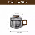 Wooden Handle Glass Teacup With Lid With Filter Cup Tea Water Separator Heatproof Kung Fu Tea Set Office Teacup