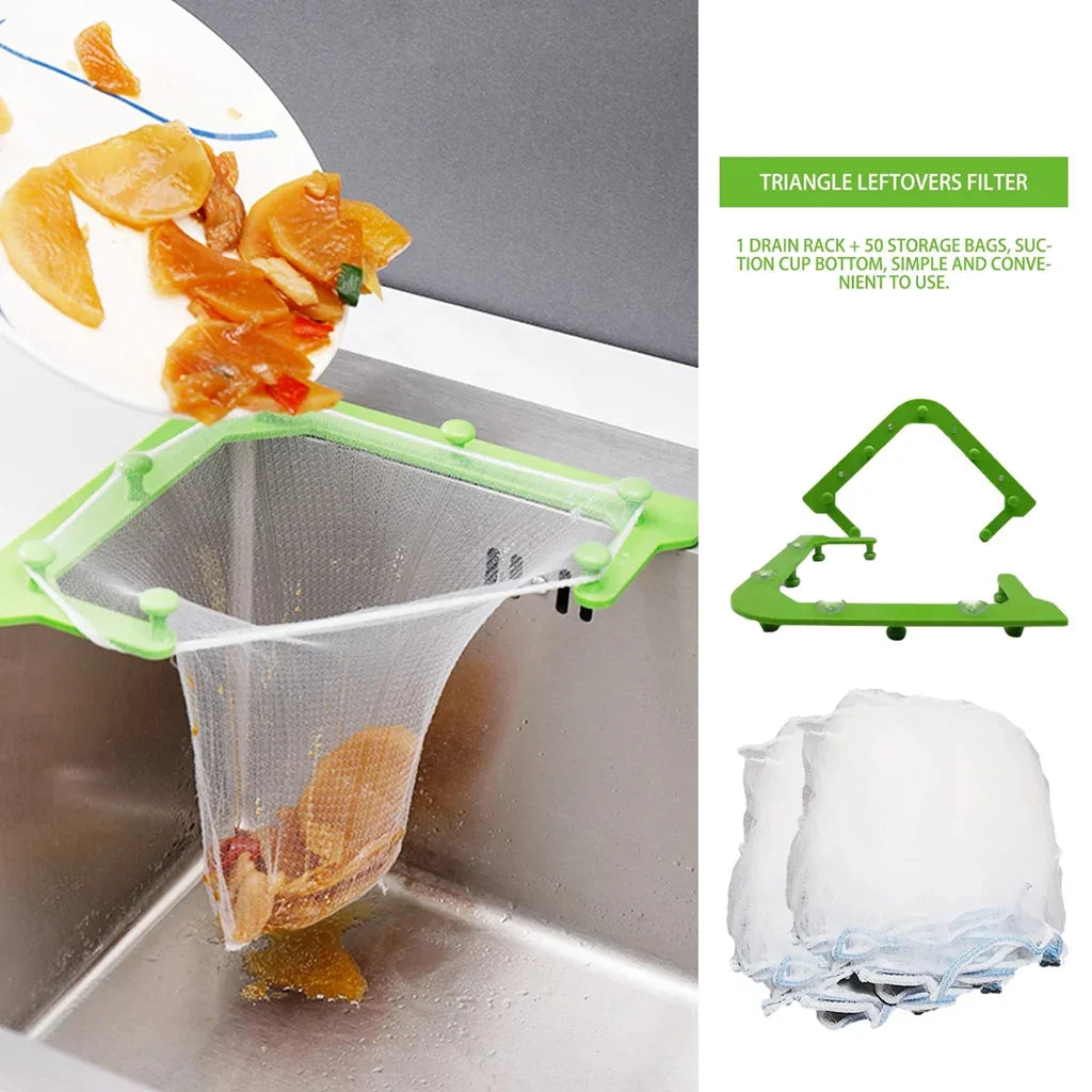 Kitchen Triangular Sink Strainer Drain Vegetable Fruit Drainer Basket Rack For kitchen accessories Storage Sink Filter Shelf