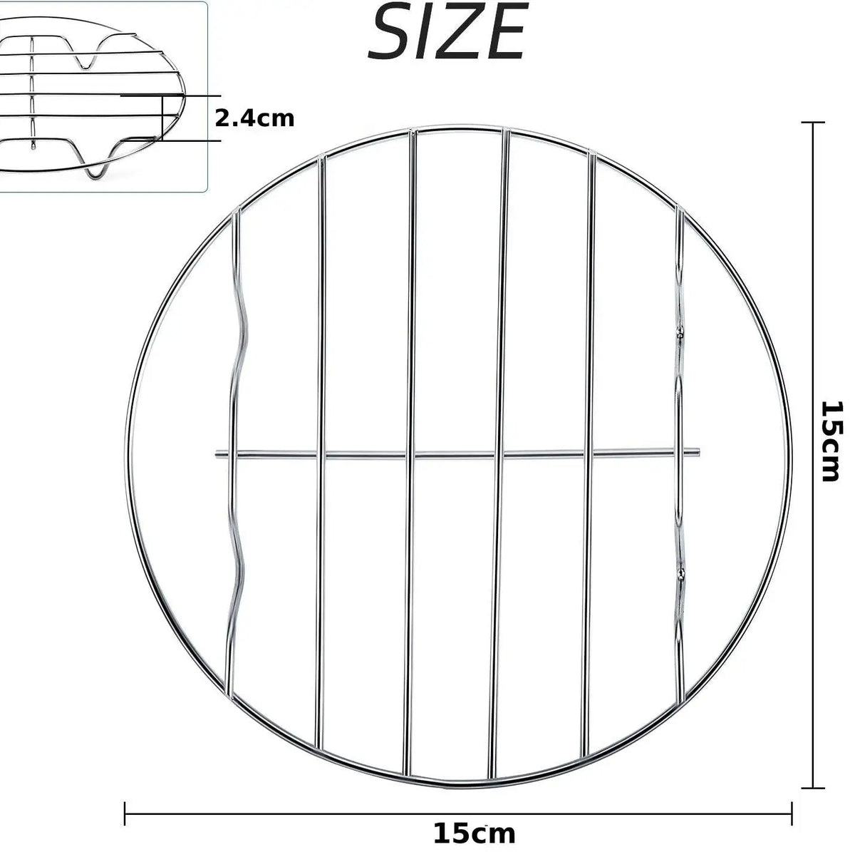 6/7/8 Inch Round Cooling Rack Stainless Steel Cooking Steaming Roasting Rack for Oven Pot Air fryer Pressure Cooker Cake Pan