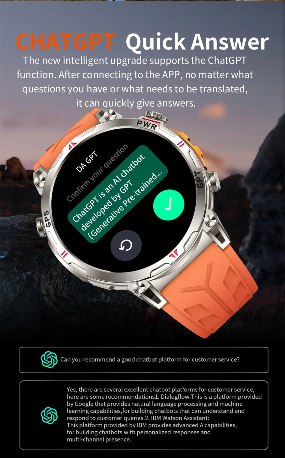 2025 New Professional GPS Sports Smart Watch Outdoor RIDE Run GPS track Swim Watchs Compass Altimeter 5ATM Sports Bracelets Men
