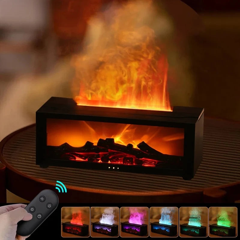 Air Humidifier Essential Oils Humidifiers Home Aroma Humidifier Flame Automatic Fragrance Diffuser With LED Light Remote Control