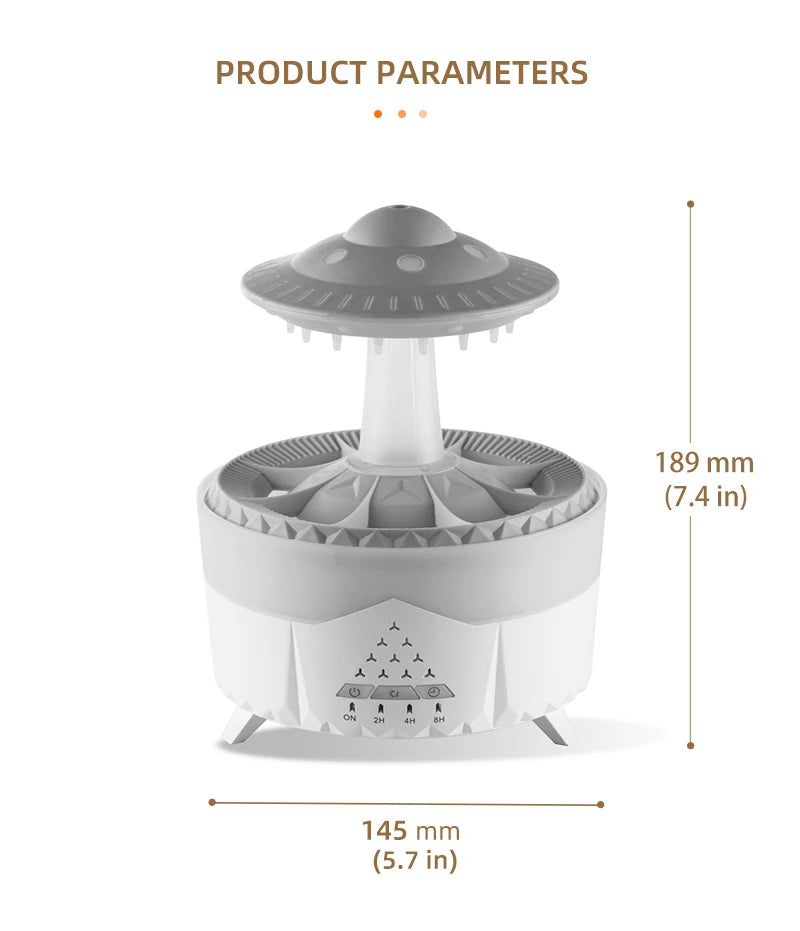 UFO Raindrop Humidifier Water Drop Air Humidifier USB Aromatherapy Essential Oils Aroma Air Diffuser Household Mist Maker Home D