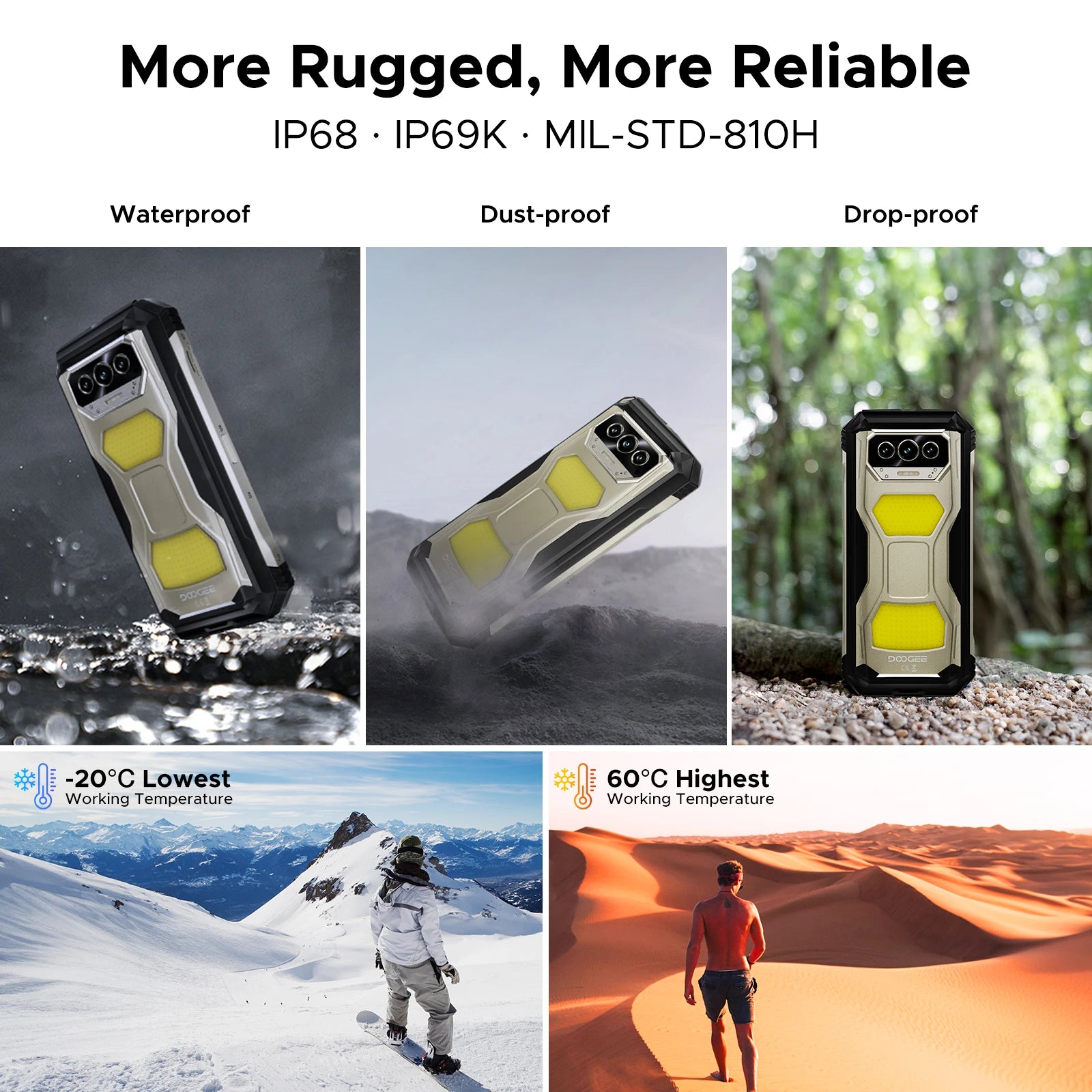 DOOGEE V Max S 5G Rugged Phone 6.58" Dual Camping Lights 24GB(8+16) 256GB 22000mAh Large Battery 108MP AI Main Camera Smartphone